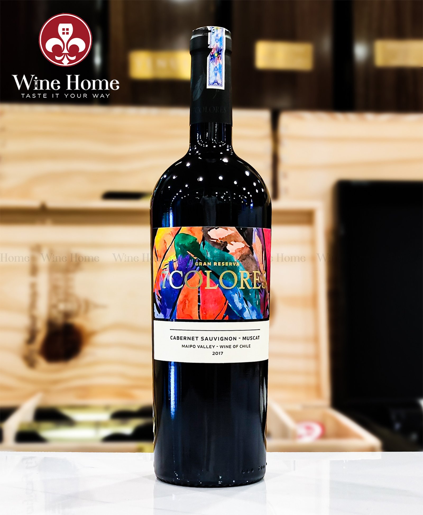 Rượu vang Chile 7Colores Gran Reserva Cabernet Sauvignon – Muscat | Tinh Hoa Hương Vị Từ Andes | Rượu Vang Wine Home Rượu vang Chile 7Colores Gran Reserva Cabernet Sauvignon – Muscat