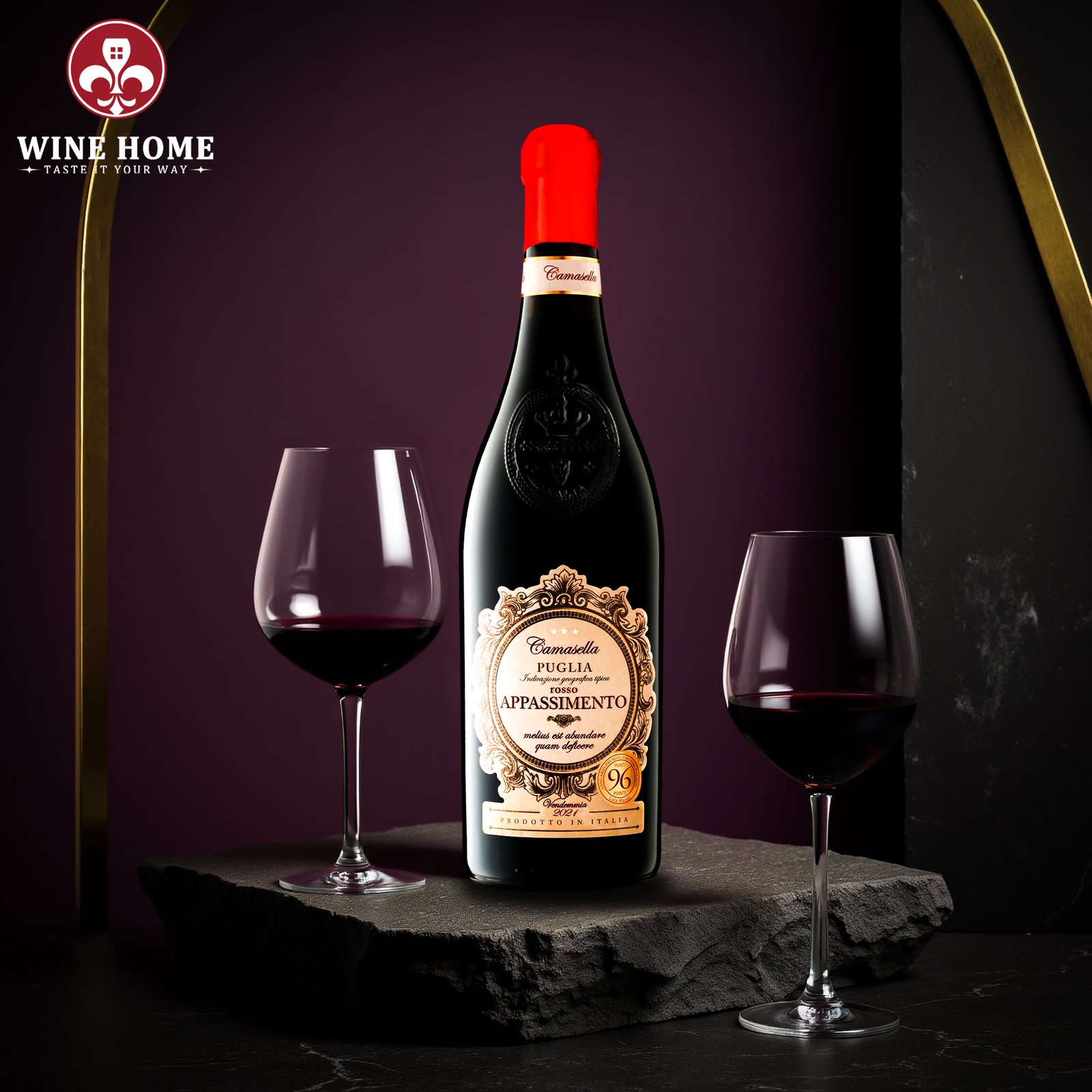 Rượu vang Ý Camasella Appassimento Puglia – Vang Ý Đậm Đà, Hậu Ngọt Dài | Rượu Vang Wine Home Rượu vang Ý Camasella Appassimento Puglia