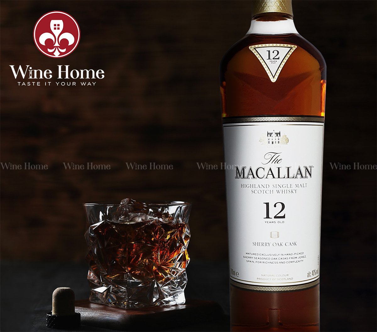 Macallan 12 Sherry Oak Cask – Tuyệt Tác Whisky Vị Sherry Ngọt Dịu | Wine Home Rượu Vang Nhập Khẩu Rượu Whisky : Macallan 12 Sherry Oak Cask