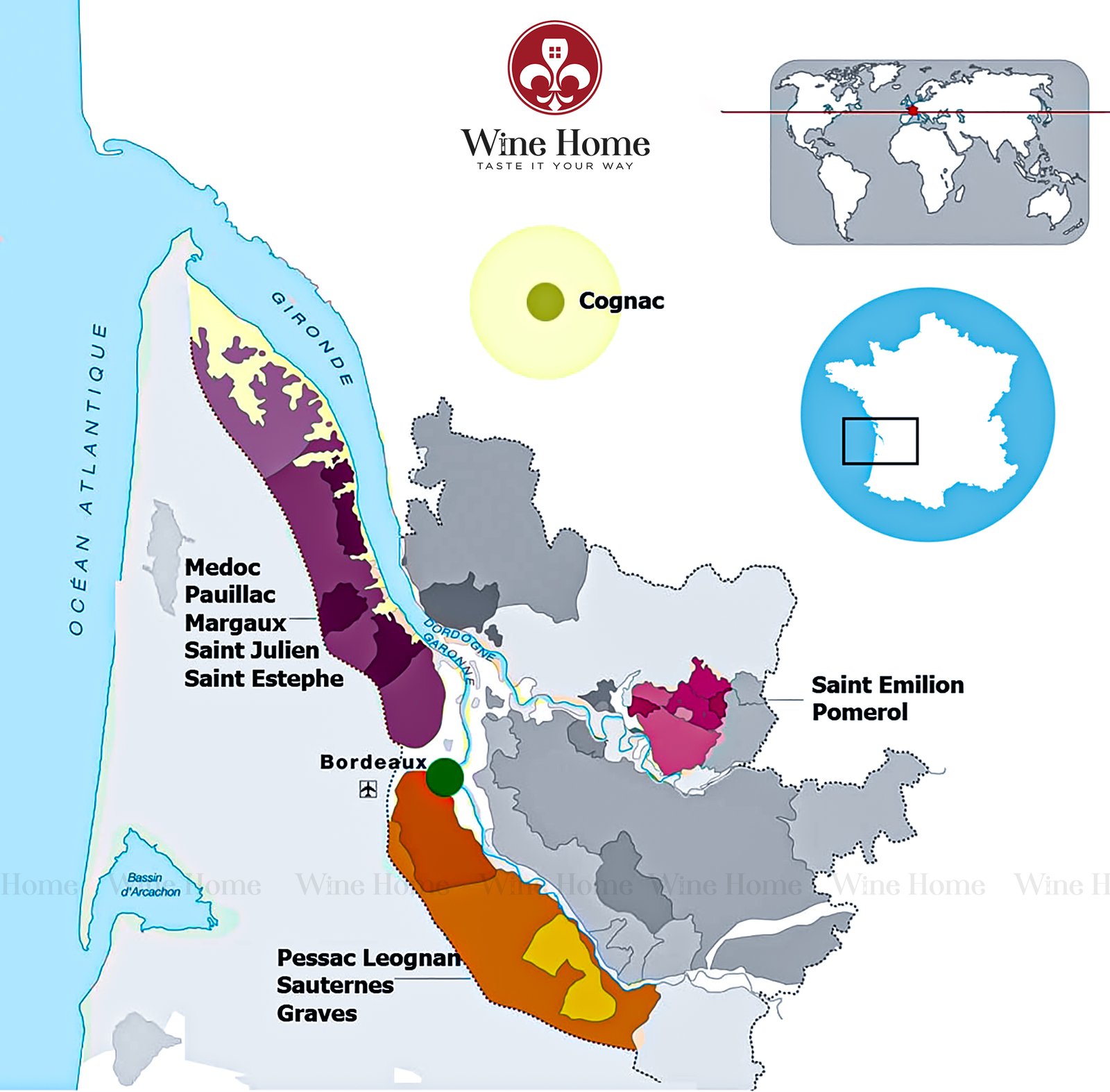 Rượu Vang Bordeaux Bờ Trái và Bờ Phải – Khác Biệt Tinh Tế Của Vang Pháp | Wine Home Rượu Vang Nhập Khẩu Vùng rượu vang Bordeaux