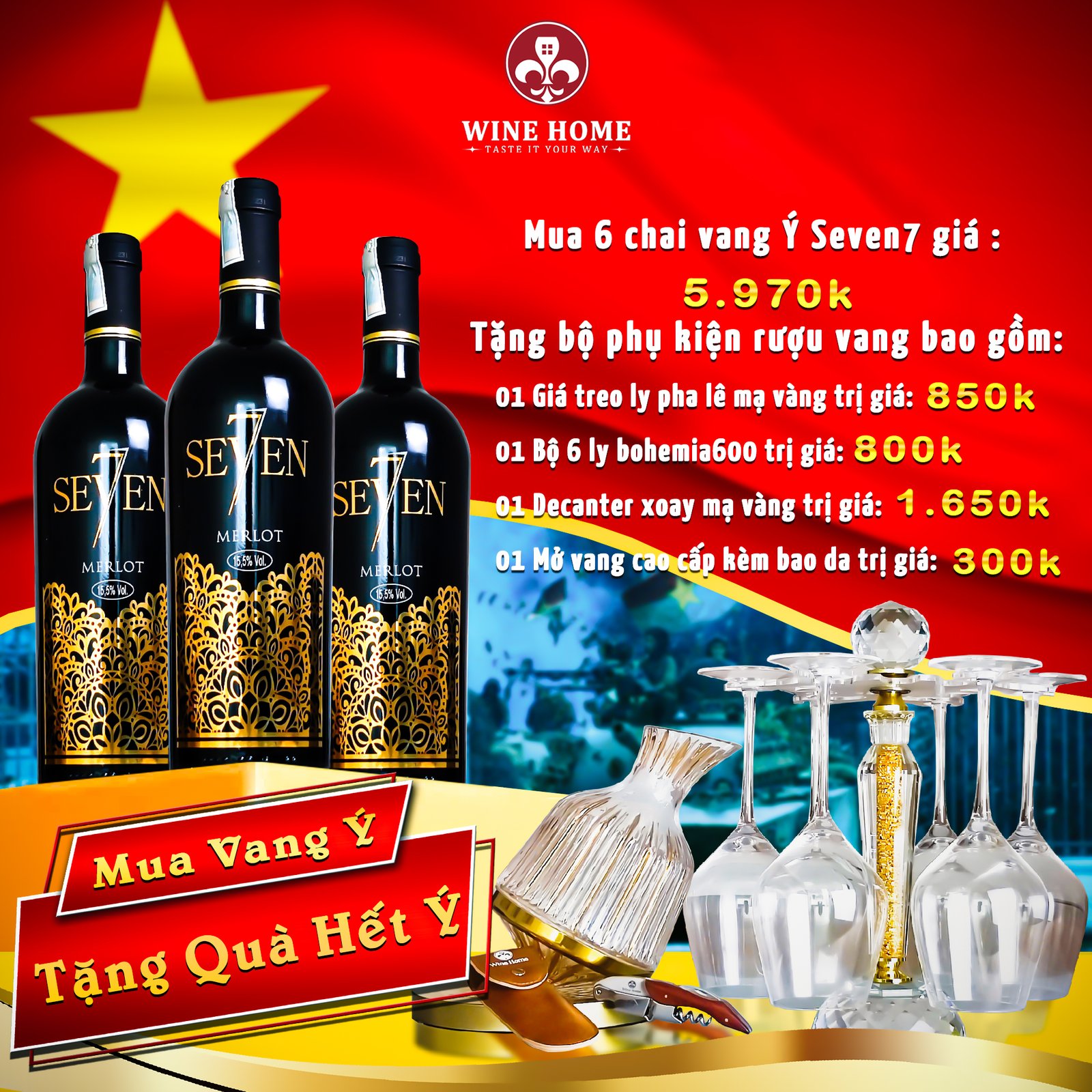 CHƯƠNG TRÌNH KHUYẾN MẠI RƯỢU VANG 1: MUA VANG Ý – TẶNG QUÀ HẾT Ý CHƯƠNG TRÌNH KHUYẾN MẠI RƯỢU VANG1: MUA VANG Ý – TẶNG QUÀ HẾT Ý