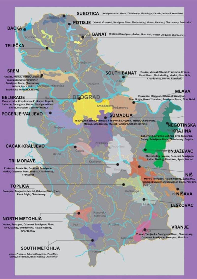 Khám Phá Rượu Vang Serbia – Viên Ngọc Bí Ẩn Của Thế Giới Vang | Wine Home Rượu Vang Nhập Khẩu Bản đồ rượu vang Serbia