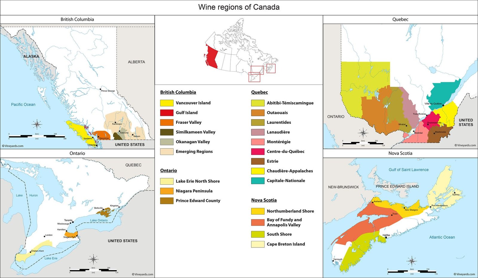 Phong Cách Rượu Vang Canada – Từ Vùng Lạnh Đến Chất Lượng Tuyệt Vời | Wine Home Rượu Vang Nhập Khẩu Bản đồ rượu vang Canada