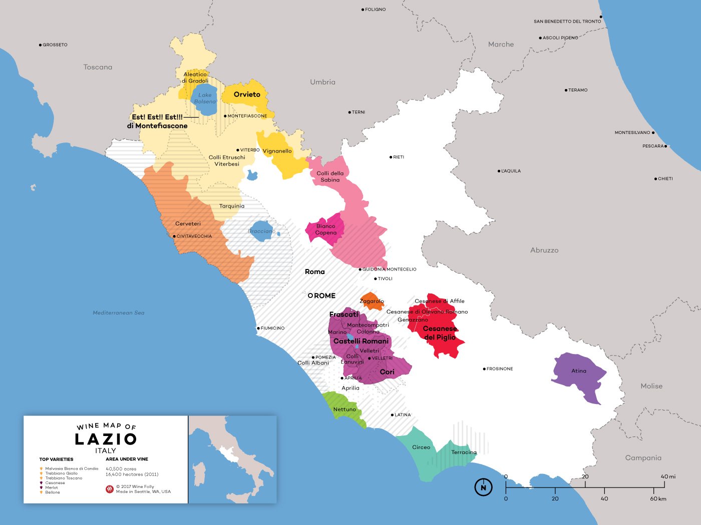 Khám phá vùng rượu vang Lazio – Di Sản Vượt Thời Gian Giữa Trái Tim Nước Ý | Rượu Vang Wine Home Bản đồ rượu vang Lazio