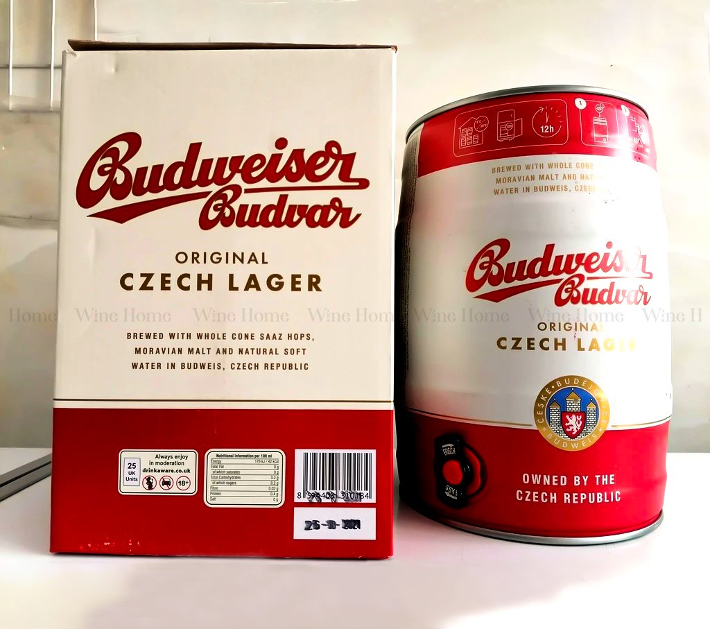 Bia Budweiser Budvar Bom 5 lít - Bia Tiệp nhập khẩu chính hãng | Rượu Vang Wine Home Bia Budweiser Budvar Bom 5 lít