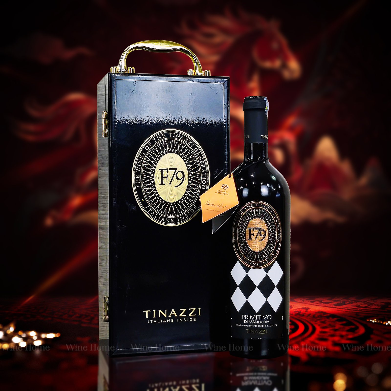 Hộp Quà Rượu Vang 1 Chai F79 Primitivo di Manduria – Món Quà Biếu Cao Cấp Từ Ý | Rượu Vang Wine Home Hộp Quà Rượu Vang 1 Chai F79 Primitivo di Manduria