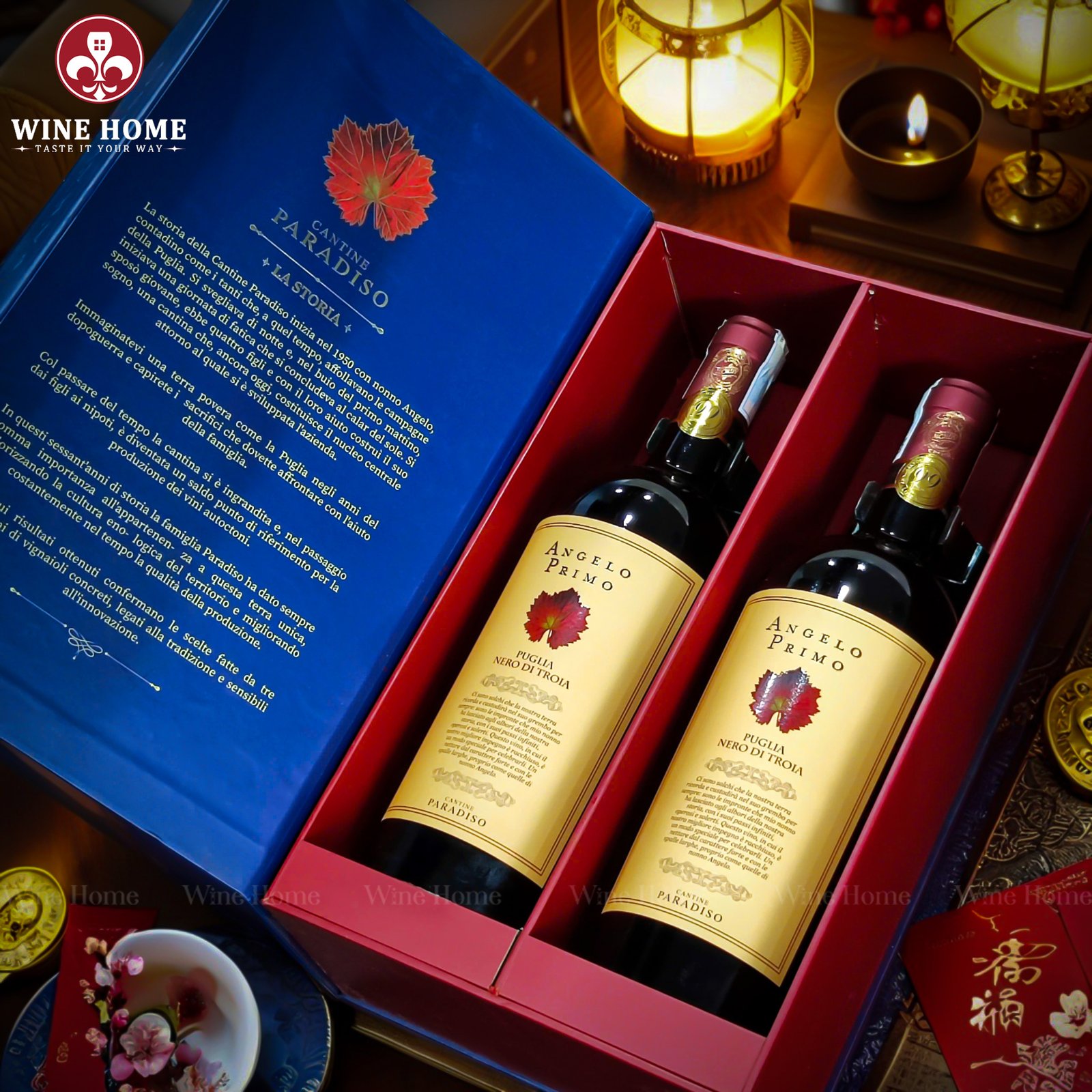 Hộp quà rượu vang 2 chai bằng giấy cao cấp