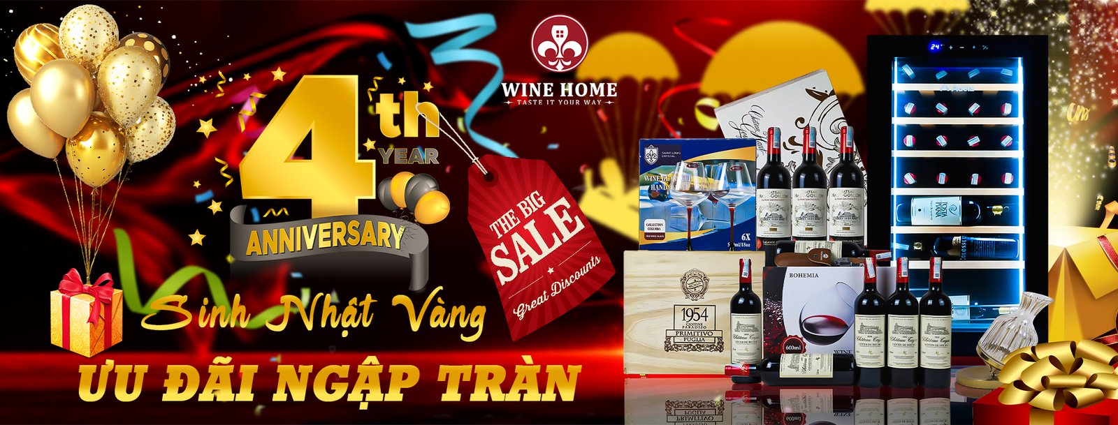 CHƯƠNG TRÌNH KHUYẾN MẠI SINH NHẬT 4 TUỔI WINE HOME