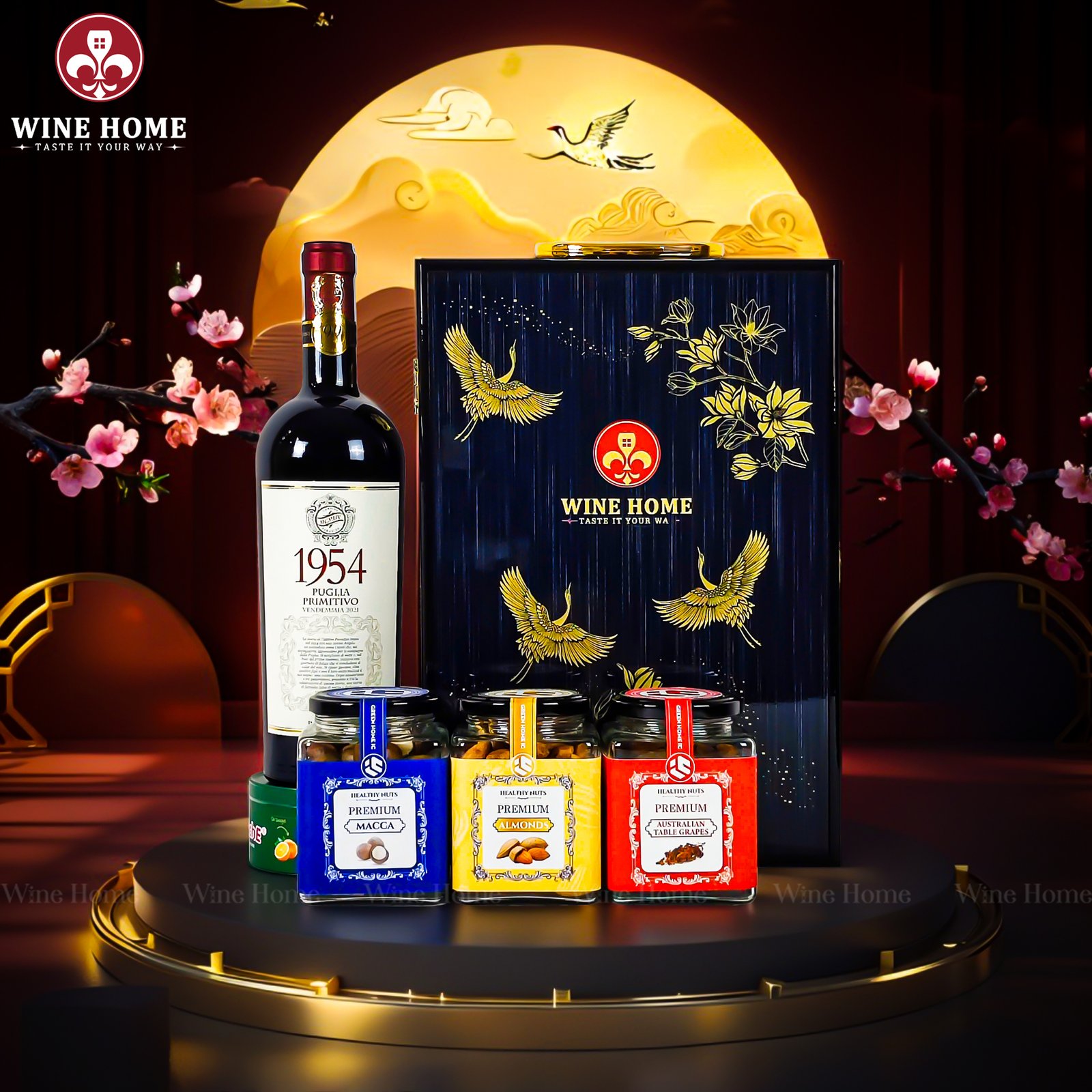 Hộp Quà Tết Rượu Hạt Hộp Gỗ Sơn Mài Wine Home 02 – Quà Tết Doanh Nghiệp Cao Cấp Xu Hướng 2026 | Rượu Vang Wine Home Hộp Quà Tết Rượu Hạt Hộp Gỗ Sơn Mài Wine Home 02