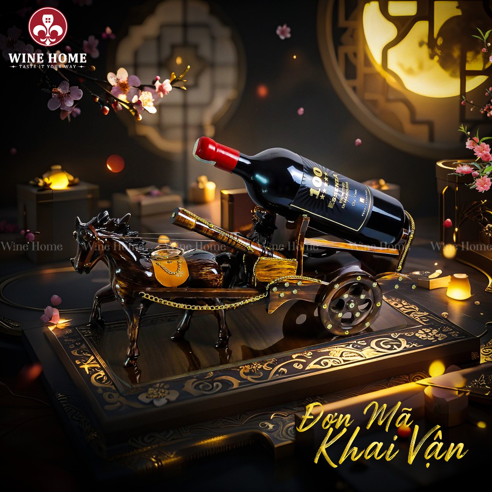 Mua vang Ý Essenza 100 – Nhận ngay “Đơn Mã Khai Vận” từ Wine Home: Khai mở tài lộc, đón vận may đầu năm | Rượu Vang Wine Home Quà tặng phong thủy - Đơn Mã Khai Vận