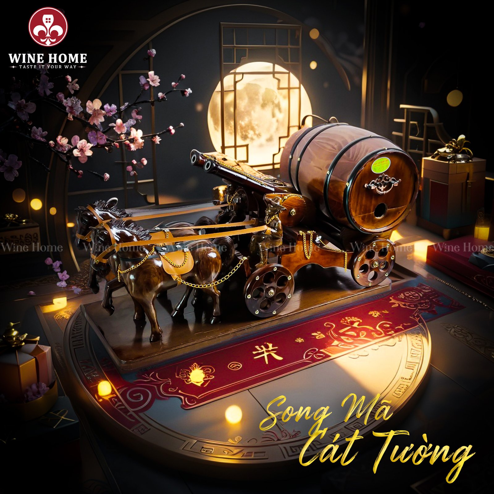 Quà Tặng Phong Thủy Song Mã Cát Tường