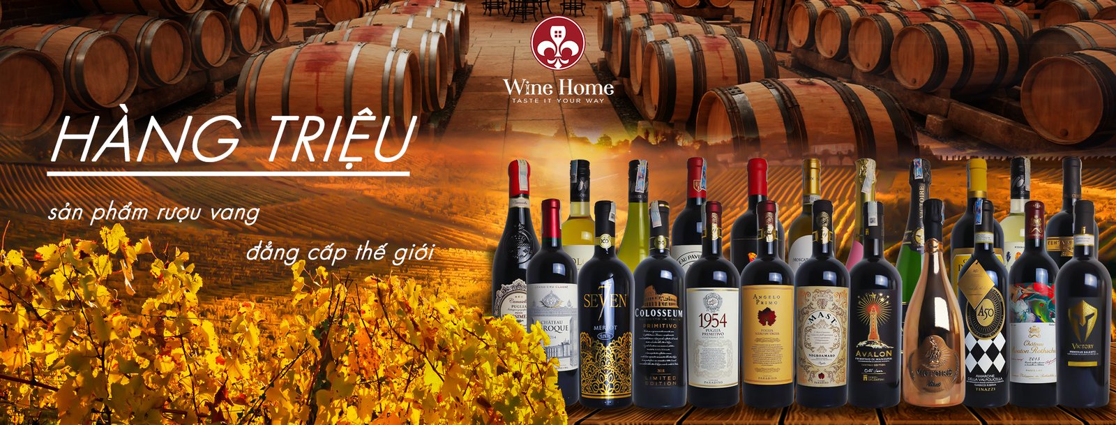 baner 2 trieu san pham | Rượu Vang Wine Home