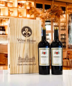 Hộp quà rượu vang : 2 chai rượu vang Ý Megale Negroamaro