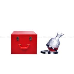 Decanter xoay tráng bạc kèm hộp da cao cấp