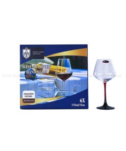 Ly rượu vang pha lê Saint Louis Crystal 550ml cán đỏ