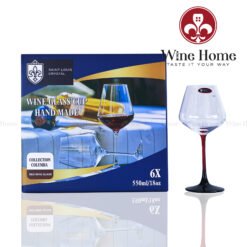 Ly rượu vang pha lê Saint Louis Crystal 550ml cán đỏ | Rượu Vang Wine Home Ly rượu vang pha lê Saint Louis Crystal 550ml cán đỏ