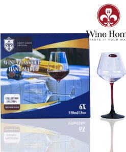 Ly rượu vang pha lê Saint Louis Crystal 550ml cán đỏ | Rượu Vang Wine Home Ly rượu vang pha lê Saint Louis Crystal 550ml cán đỏ