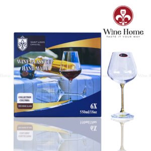 Ly rượu vang pha lê Saint Louis Crystal 550ml mạ vàng