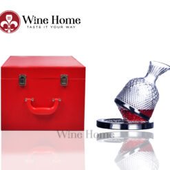 Decanter xoay tráng bạc kèm hộp da cao cấp