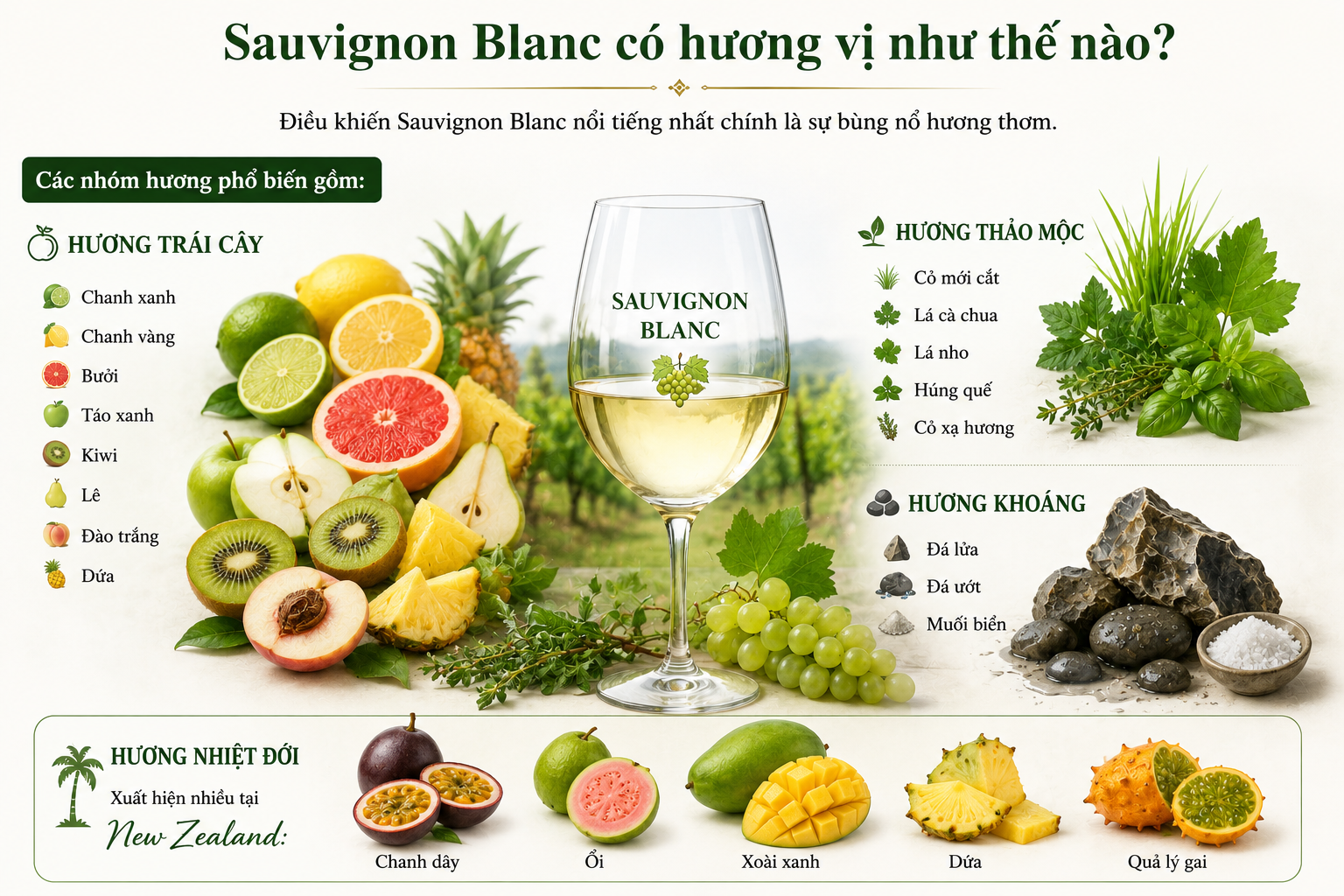 Hương vị nho Sauvignon Blanc