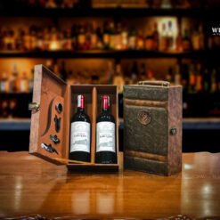 Hộp quà rượu vang 2 chai rượu vang Pháp Chateau Laroque
