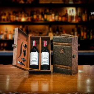 Hộp quà rượu vang 2 chai rượu vang Pháp Chateau Laroque