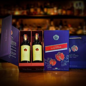 Hộp quà rượu vang 2 chai rượu vang Ý Angelo Primo Nero Di Troia Paradiso
