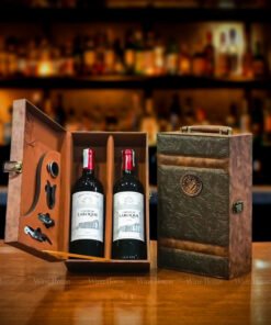 Hộp quà rượu vang 2 chai rượu vang Pháp Chateau Laroque