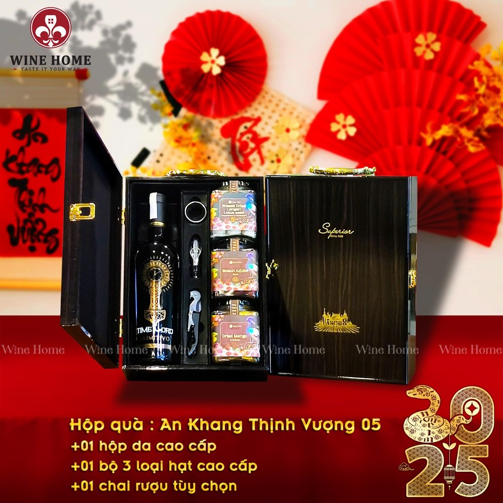 Hộp quà tết 2025 bộ hộp rượu hạt 05 Hộp quà tết 2025 bộ hộp rượu hạt 05