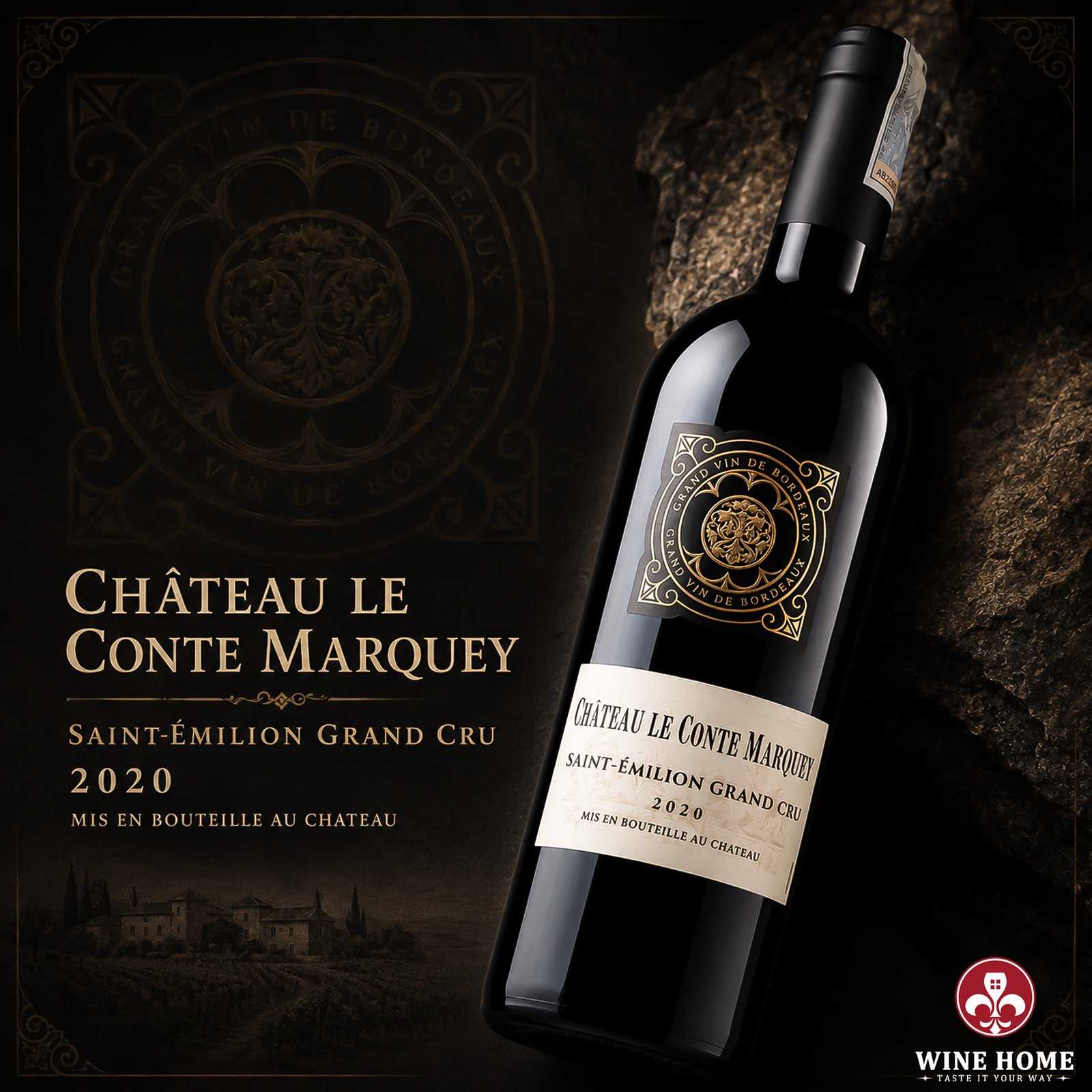Château Le Conte Marquey 2020 Saint-Émilion Grand Cru – Tuyệt Tác Rượu Vang Bordeaux Cao Cấp Từ Pháp | Rượu Vang Wine Home Château Le Conte Marquey 2020 Saint-Émilion Grand Cru – Tuyệt Tác Rượu Vang Bordeaux Cao Cấp Từ Pháp