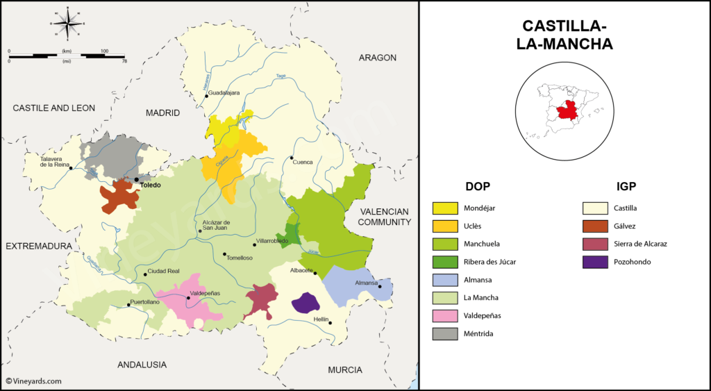 Vùng rượu vang Castilla La Mancha
