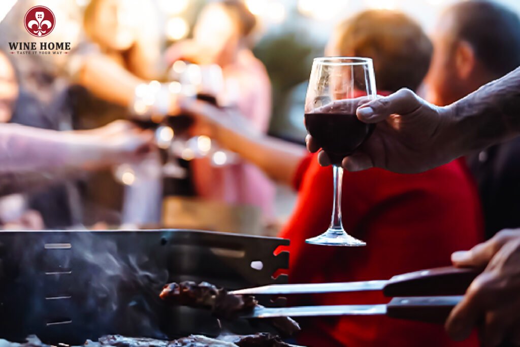Rượu vang đỏ cho tiệc nướng BBQ