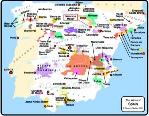 Bản đồ rượu vang Tây Ban Nha