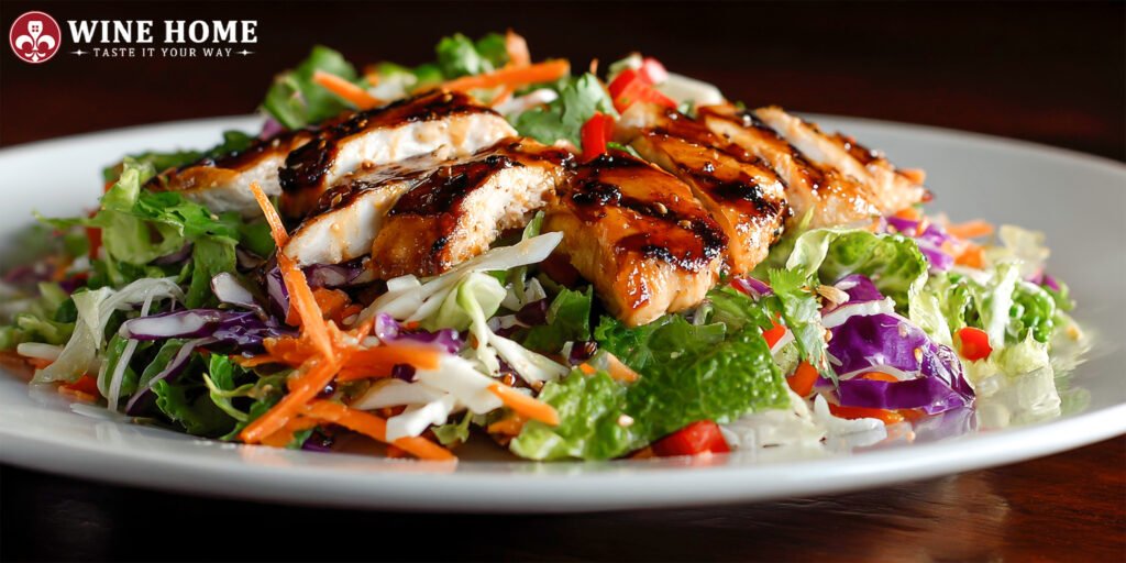 Salad và rượu vang