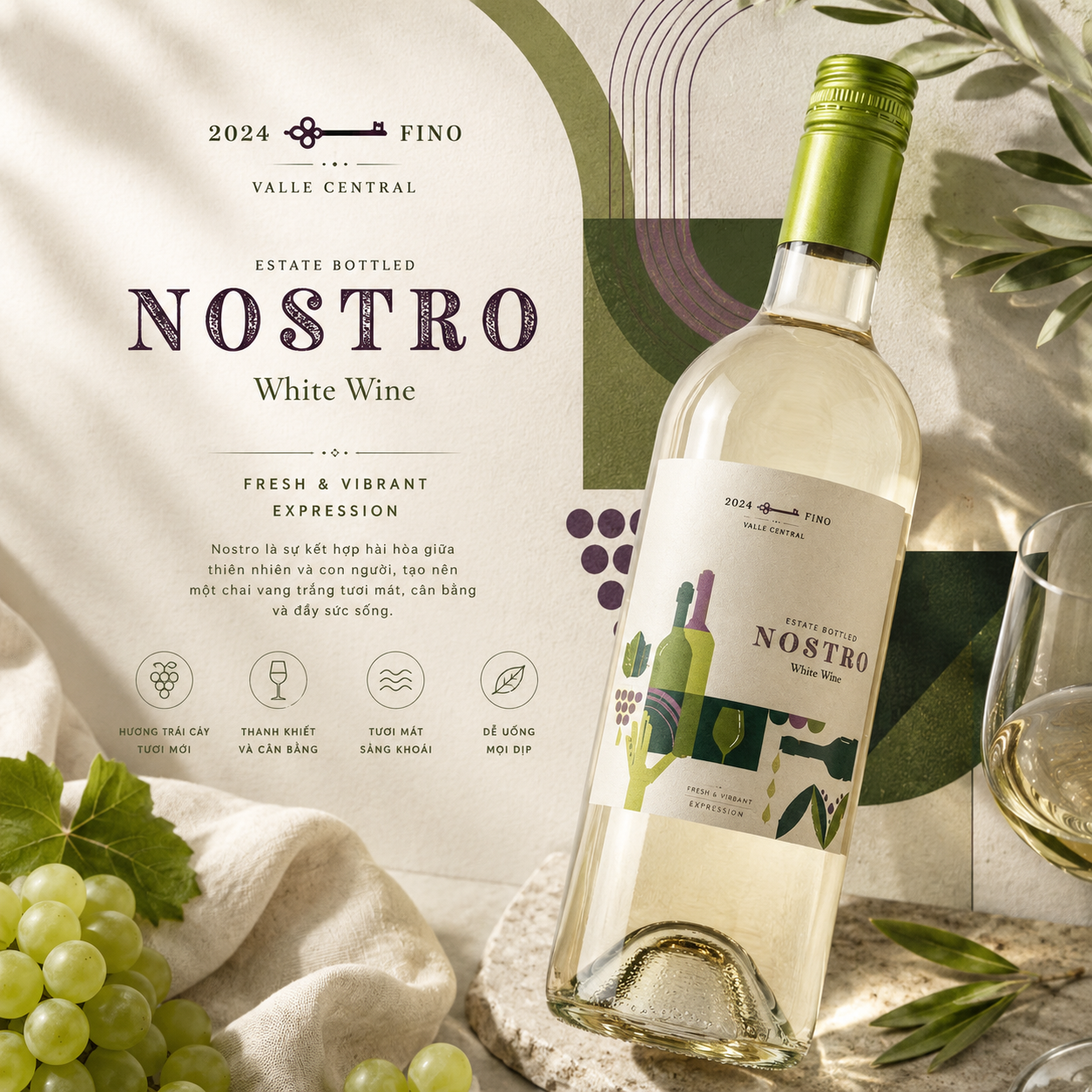 Rượu vang trắng Nostro Sauvignon Blanc – Tươi mát, thanh lịch từ vùng Central Valley | Rượu Vang Wine Home Rượu vang trắng Nostro Sauvignon Blanc – Tươi mát, thanh lịch từ vùng Central Valley