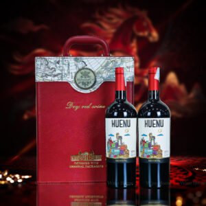 Hộp quà rượu vang 2 chai HUENU Cabernet Sauvignon Reserva – Quà biếu sang trọng từ Chile | Rượu Vang Wine Home Hộp quà rượu vang 2 chai HUENU Cabernet Sauvignon Reserva