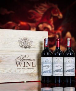 Hộp quà rượu vang 3 chai Chateau Laroque Saint Emilion Grand Cru