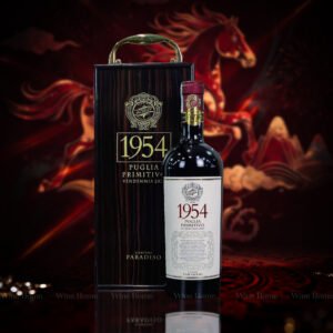 Hộp Quà Rượu Vang 1 chai 1954 Primitivo Cantine Paradiso - Phiên Bản Hộp Gỗ Sơn Mài Sang Trọng | Rượu Vang Wine Home HỘP QUÀ RƯỢU VANG 1 CHAI 1954 PRIMITIVO CANTINE PARADISO