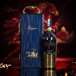 Hộp quà rượu vang 1 chai Seven7 Merlot – Phiên bản hộp gỗ sơn mài sang trọng, quà tặng cao cấp từ Ý | Rượu Vang Wine Home Hộp quà rượu vang 1 chai Seven7 Merlot