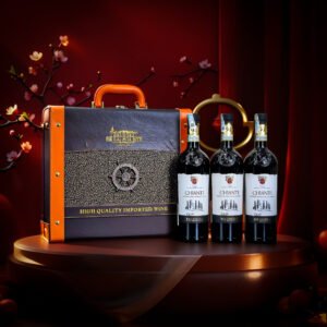 Hộp quà rượu vang 3 chai Chianti DOCG Barbenera – Phiên bản hộp da sang trọng, quà tặng đẳng cấp | Rượu Vang Wine Home Hộp quà rượu vang 3 chai Chianti DOCG Barbenera