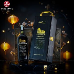 Hộp quà rượu vang 1 chai Colosseum Primitivo – Món quà sang trọng mang tinh thần chiến binh La Mã | Rượu Vang Wine Home Hộp quà rượu vang 1 chai Colosseum Primitivo
