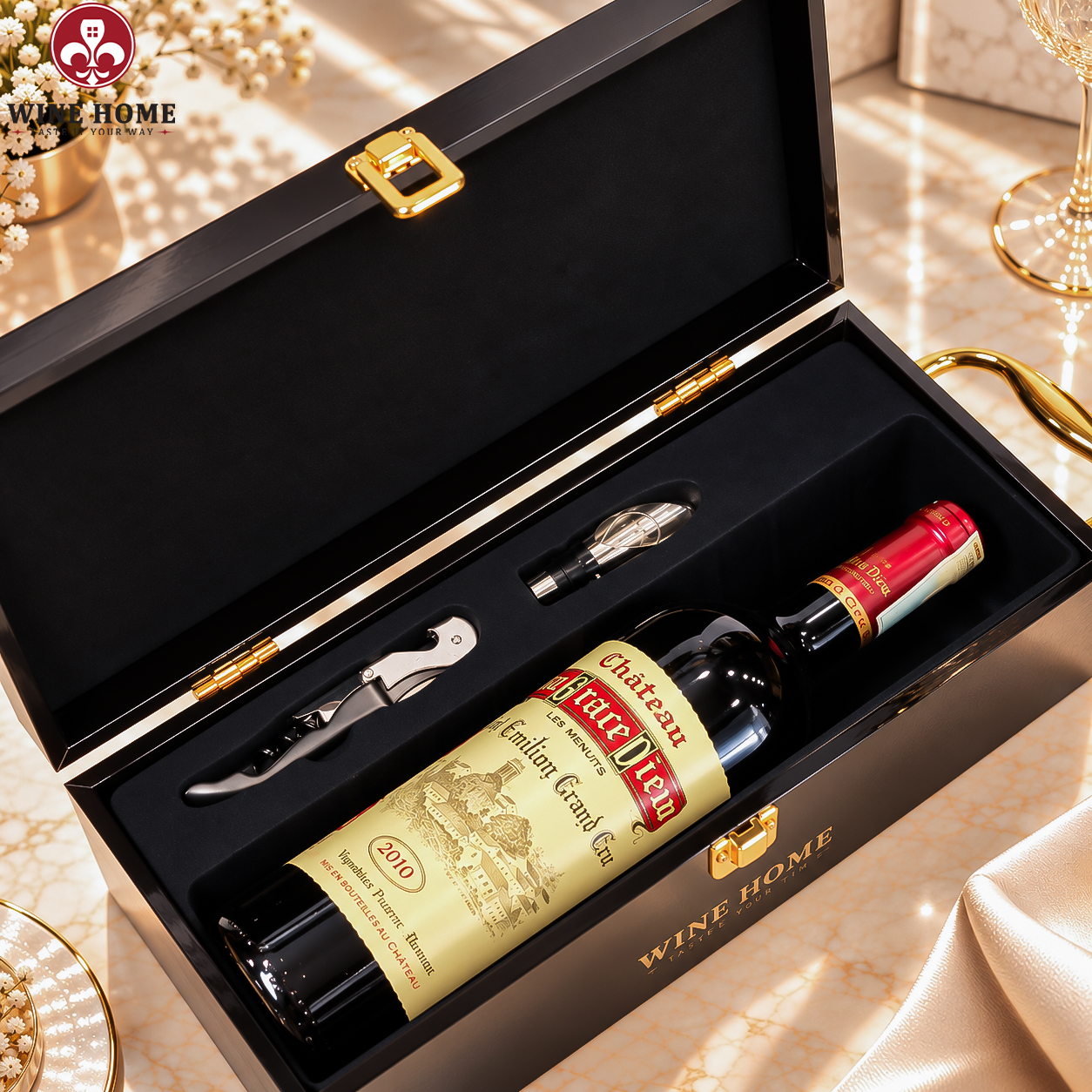Hộp Quà Rượu Vang 1 Chai Château La Grâce Dieu 2010 | Rượu Vang Wine Home Hộp Quà Rượu Vang 1 Chai Château La Grâce Dieu 2010