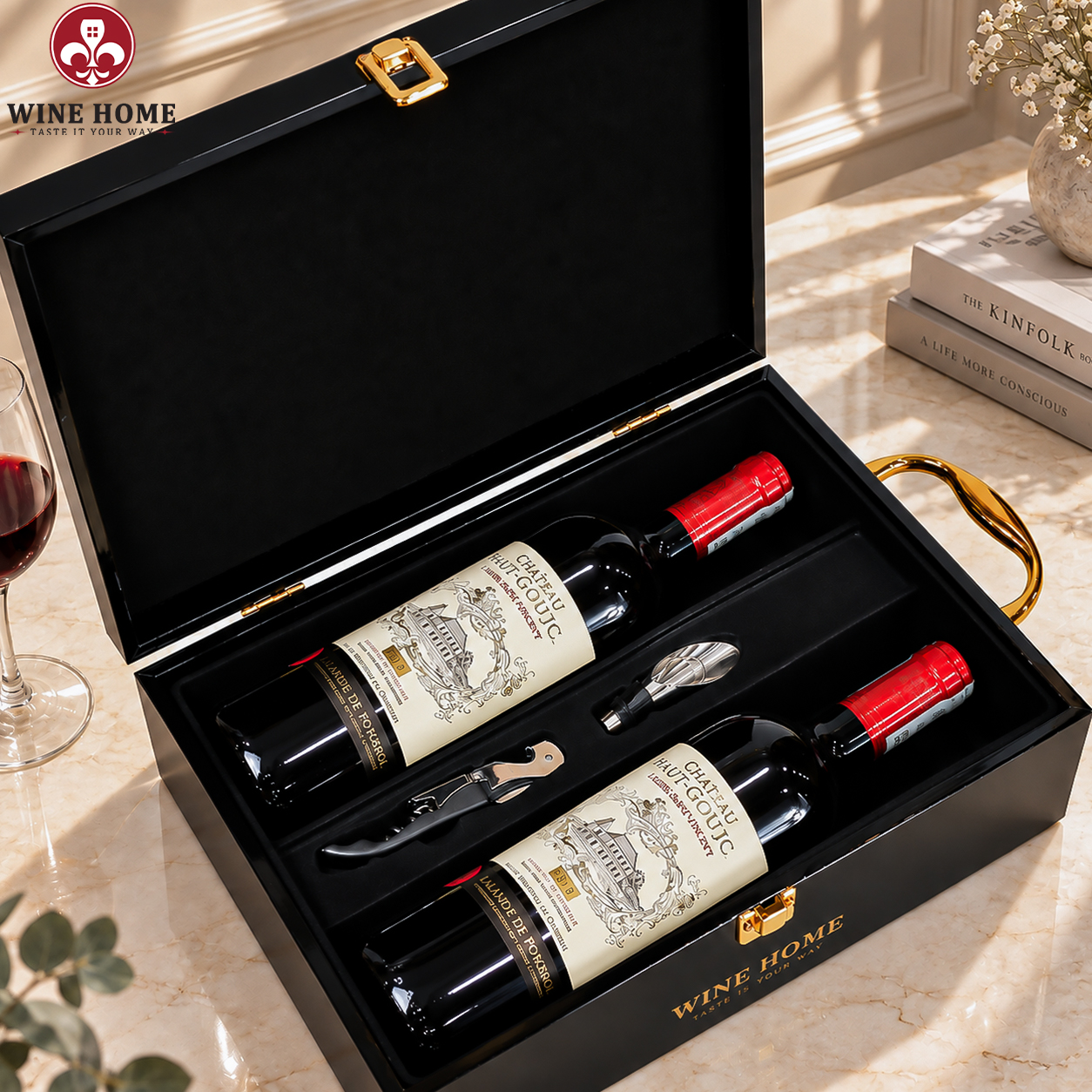 Hộp Quà Rượu Vang 2 chai Château Haut Goujon 2018 | La Rose Saint Vincent | Rượu Vang Wine Home Hộp Quà Rượu Vang 2 chai Château Haut Goujon 2018 | La Rose Saint Vincent