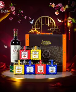Hộp Quà Tết Rượu Hạt Hộp Da 3 Ngăn 02