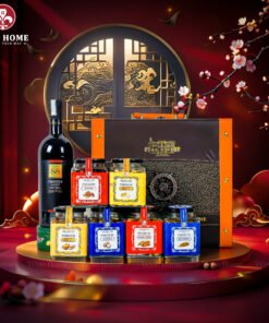 Hộp Quà Tết Rượu Hạt Hộp Da 3 Ngăn 01