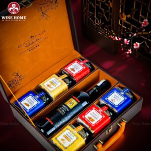 Hộp Quà Tết Rượu Hạt Hộp Da 3 Ngăn 01