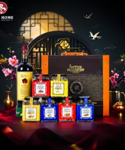 Hộp Quà Tết Rượu Hạt Hộp Da 3 Ngăn 03