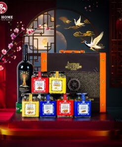 Hộp Quà Tết Rượu Hạt Hộp Da 3 Ngăn 04