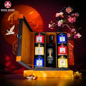 Hộp Quà Tết Rượu Hạt Hộp Da 3 Ngăn 04