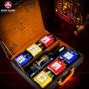 Hộp Quà Tết Rượu Hạt Hộp Da 3 Ngăn 04